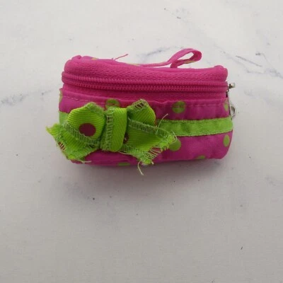 Bolso de Mano Muñeca Nuestra Generación Rosa Verde Lunares Lona Cremallera de Trabajo Foto 1 de 4