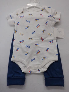SET COMPLETO 3 PEZZI AEREI BAMBINO START OUT TAGLIA 9 MESI BIANCO BLU NUOVO #22365 - Foto 1 di 2