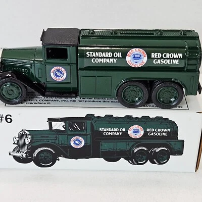 Ertl 1930 Diamond T Red Crown AMOCO Tanker Truck Die Cast Metal Bank #6 VTG - Image 1 of 4