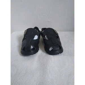 Main Frame Black Leather Sandals Size 7.5 - Picture 1 of 7