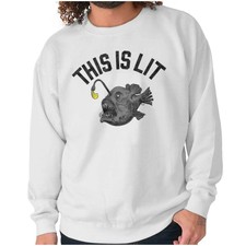 This Is Lit Anglerfish Funny Fisherman Gift Crewneck Sweat Shirts Sweatshirts