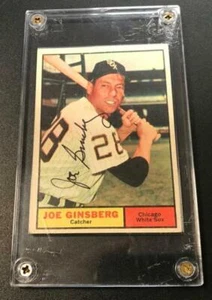 1961 Topps Joe Ginsberg tarjeta vintage autografiada firmada con estuche de autenticidad - Imagen 1 de 2