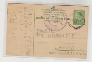 YUGOSLAVIA, 1941, abril guerra papelería postal NOVA GRADISKA a Zagreb censurado - Imagen 1 de 2