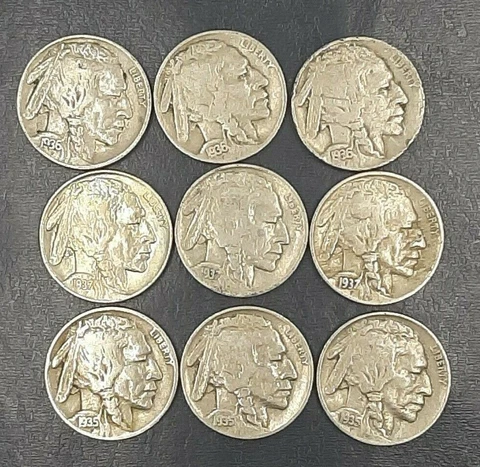 BUFFALO NICKELS FULL DATE 9 PER LOT Cover