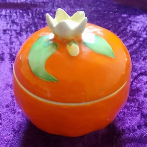 Vintage Crown Devon Orange Marmelade Topf - Bild 1 von 5