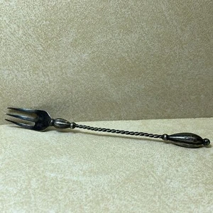 RUSSIAN Silver 84 Caviar FRUIT Fork Balusters Twist AIM 1896-1908 Sharp Antique - Picture 1 of 6