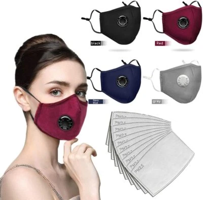 100% Cotton 3 Layered Protective Face Mask Washable Reusable Breathable Comfort - Image 1 of 4