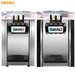 SIHAO Macchina per gelato soft commerciale 20-28L/h resa da banco 3 gusti - Foto 1 di 50