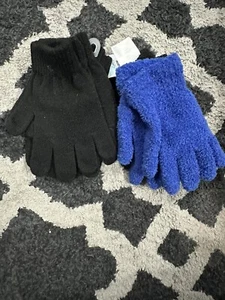 5 PACK Kids Gloves Stretchy Knit Mitten Winter Boy Girls Children Black Blue - Picture 1 of 2