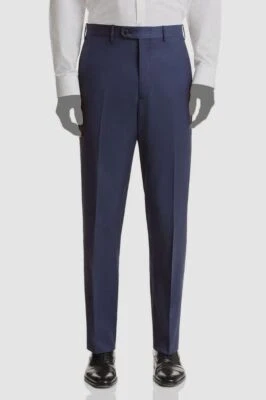 $178 Bloomingdale's Men's Store Blue Classic-Fit Wool Trousers Dress Pants 32W - Image 1 of 2