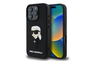 Karl Lagerfeld 3D Rubber Ikonik Case for iPhone 16 Pro 6.3" Black - Picture 1 of 6