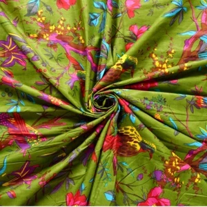 Cotton Fabric For Dress Making Indian Hand Block Print Sanganeri Fabric By Yard - Picture 1 of 3