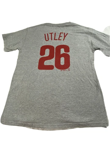 Philadelphia Phillies Jersey Mens Medium Gray Vintage Chase Utley MLB Baseball Cover