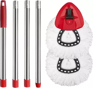 2 Spin Mop Kopf Ersatz, 1 Basis, 1 Mopp Griff (30-58 Zoll) Combo Mop Set Kompat - Bild 1 von 12
