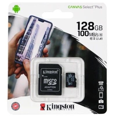 Kingston Canvas Select Plus 128GB microSD Card with Adapter, Black Cable - 26843 - Изображение 1 из 2