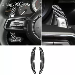 ABS/Carbon Fiber Steering Wheel Shifter Paddle Extension For Porsche Macan 2022+ - Foto 1 di 14