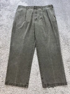 Daniel Cremieux Pants Mens 42x30 Green Chunky Corduroy Paris Pleated Trousers - Picture 1 of 11