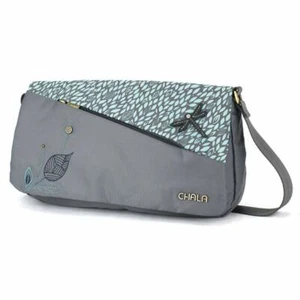 NEW Chala CV Envoy RFID Messenger Crossbody Bag Purse DRAGONFLY Gray Grey gift - Picture 1 of 11