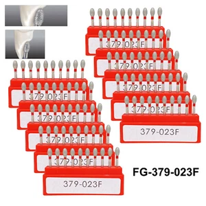 100Pcs Dental Diamond Burs FG #379-023F Fine Grit Football Shape High Speed - Imagen 1 de 8
