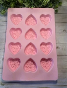 12 Hohlraum Viktorianische Herz Süßigkeiten Form-Mini Herzen Silikonform-Schokoladenform - Bild 1 von 5
