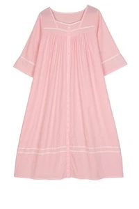 NWT Eileen West Pink Cotton Button Front Nightgown Medium Romantic Sleepwear - Picture 1 of 9