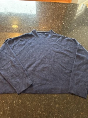 Suéter Anthropologie Alani Cashmere Cuello Simulado por Pilcro, Azul Marino, Mediano, ¡Nuevo! Foto 1 de 4