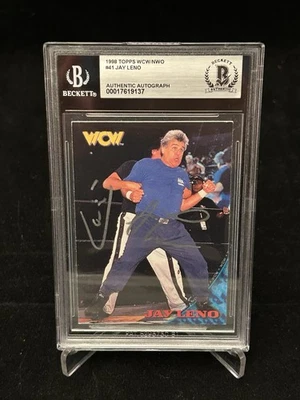 1998 -JAY LENO- Beckett BAS TOPPS WCW/NWO Signed/Autograph RC Wrestling Card WWE - Image 1 of 4