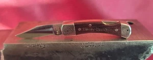 Schrade Uncle Henry LB-2 Harley Davidson Wood Handle Lock Back Pocket Knife USA  - Picture 1 of 15