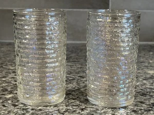 Vintage 1968 Anchor Hocking Soreno Aurora Iridescent Juice Glasses (set of 2) - Picture 1 of 6