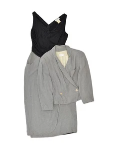 BAGUTTA Womens 2 Button 2 Piece Set IT 42 Medium Grey Chevron Linen - Picture 1 of 8
