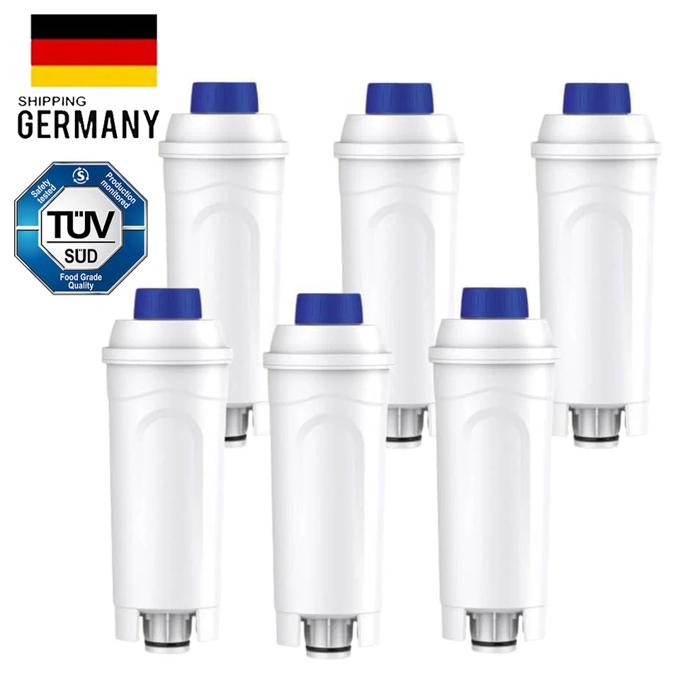 MARKENLOS 6 Stück Wasserfilter DLSC002 für DeLonghi Magnifica Evo & S, ECAM, ETAM Serie