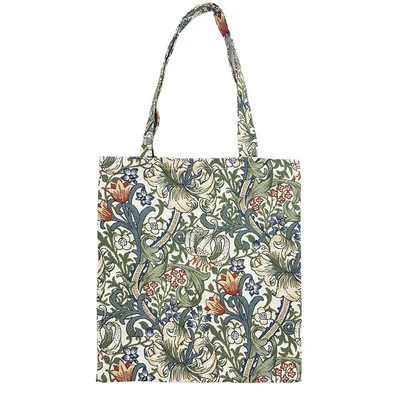 Flat Tote Bag William Morris Golden Lily Reusable Shopper Signare Eco-Friendly - Image 1 of 3