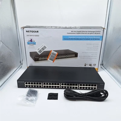 NETGEAR GS348-100NAS 48 Port Gigabit Ethernet Rackmount Unmanaged Switch - Image 1 of 4
