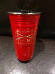 Tazza festa in acciaio inox isolata stile Grunt rossa 16 oz usata ottime condizioni - Foto 1 di 9