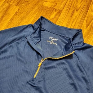 Rhone Courtside 1/4 Zip Pullover Jacket Men Large Sail Blue Stretch Msrp $108 - Picture 1 of 12