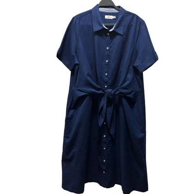 Vestido de lino Vineyard Vines Westerly con lazo delantero en Deep Bay talla 18 Foto 1 de 4