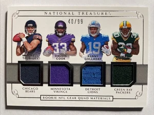 2017 National Treasures TRUBISKY COOK GOLLADAY J WILLIAMS RC NFL GEAR QUAD 40/99 - Bild 1 von 2