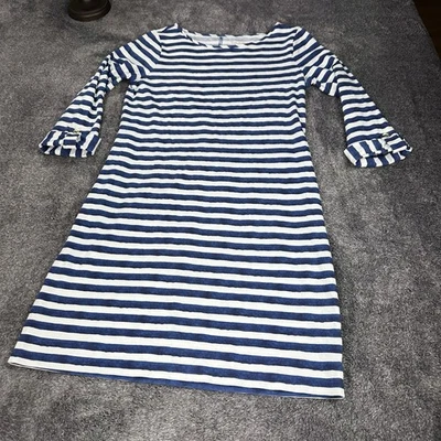 Vestido Náutico Lilly Pulitzer Para Mujer Pequeño Azul Blanco Rayas Algodón Pima Foto 1 de 4