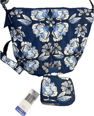 NEW Vera Bradley Dive Floral Medallion Bucket Crossbody Bag w/Travel Pill Case - Image 1 of 4