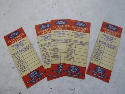 NOS 1930's Ford oil change stickers lot of 5 No Reserve - Image 1 of 2