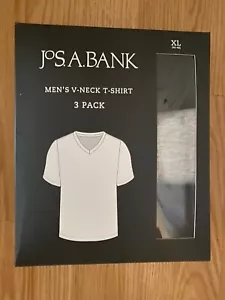 NWT Jos A Bank Men Undershirt V-Neck T-Shirt 3 Pack Cotton Black/Gray Size XL - Picture 1 of 3