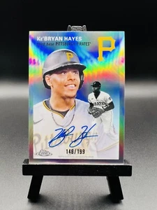 2023 Topps Chrome Platinum KE'BRYAN HAYES No. CPA-KH REFRACTOR AUTO #/199! PIT! - Picture 1 of 2