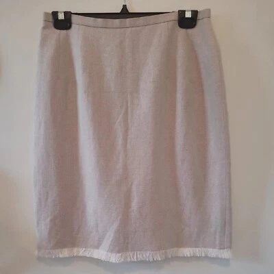 Falda lápiz de lino Harve Benard forrada con flecos para mujer 10 Foto 1 de 4