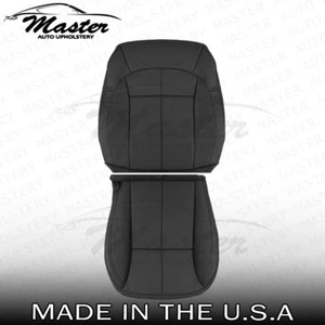 2001 - 2004 Fits Jeep Grand Cherokee Driver Top & Bottom Black Vinyl Seat Covers - Picture 1 of 16