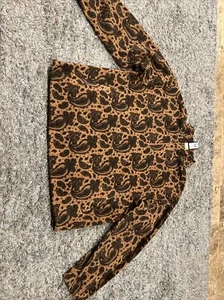 Original Use Women's Paisley Fleece Jacket Full Zip Pockets Size XXL Brown - Picture 1 of 4