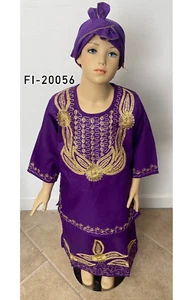 African Girl's 3 Piece Skirt Set -- FI-20056 - Picture 1 of 8