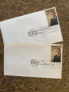 Lyndon B. Johnson First Day Cover Set of 2 Stamps 1973 - Picture 1 of 1
