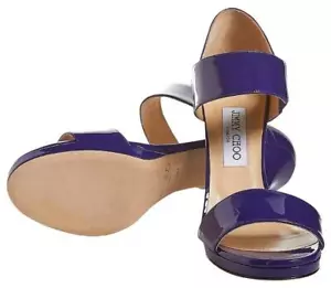 NEU JIMMY CHOO Alana Leder Doppelband Sandalen, lila (Größe 40) - unverbindliche Preisempfehlung des Herstellers $ 795 - Bild 1 von 12