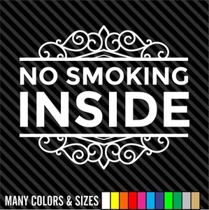 No Smoking Inside Decal Sticker - Business Sign - Door Store Window Decal - Picture 1 of 15