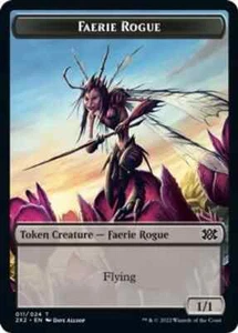 Ficha Faerie Rogue (1/1 Flying) Double Master Magic The Gathering casi nueva x4 - Magic (Bitterblossom) - Imagen 1 de 3
